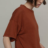 T-Shirt Donna Viscosa Virginia Marrone Terracotta