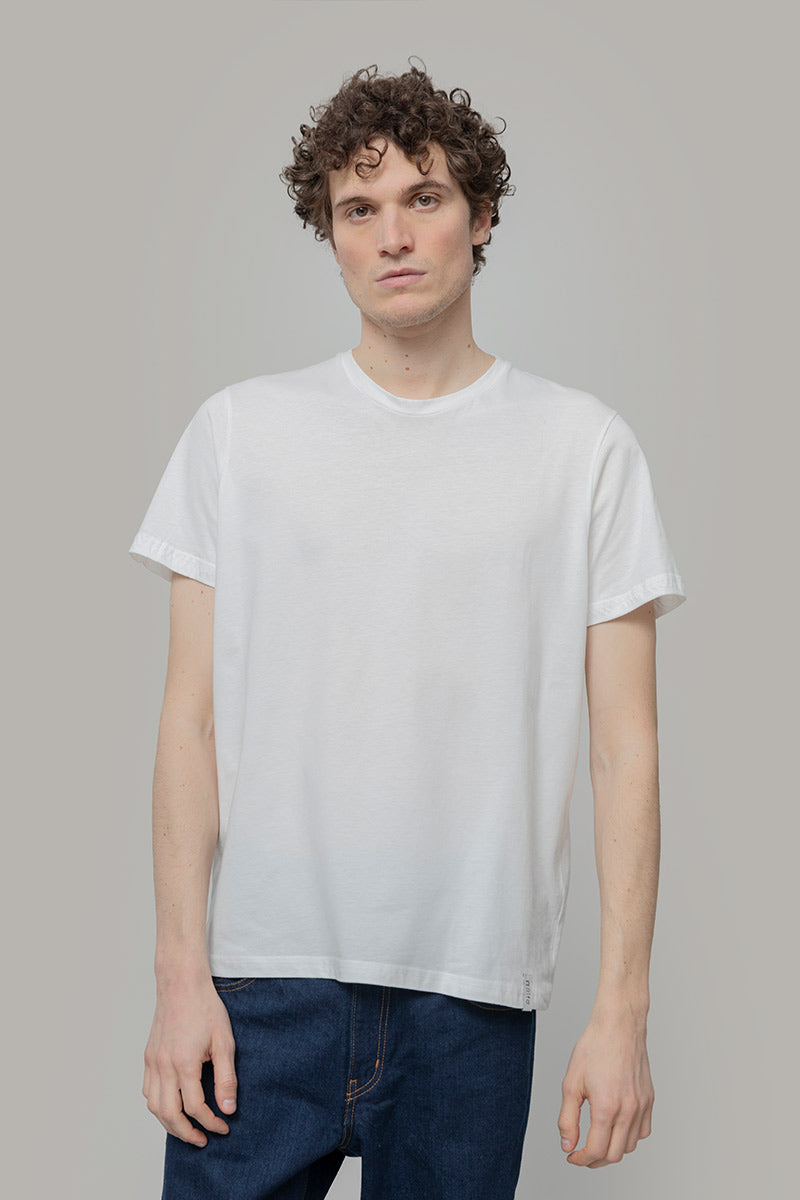 Bianco Latte | tshirt cotone organico e cotone rigenerato uomo