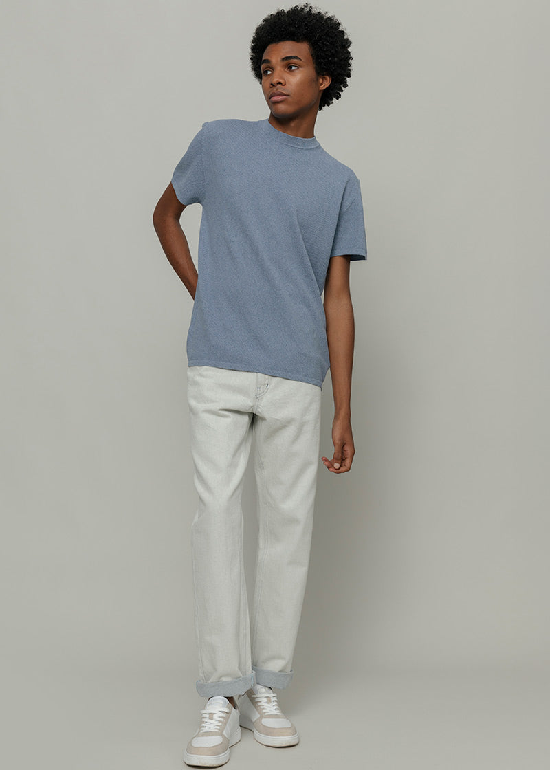 T-Shirt Uomo Cotone Rigenerato Mattia Blu