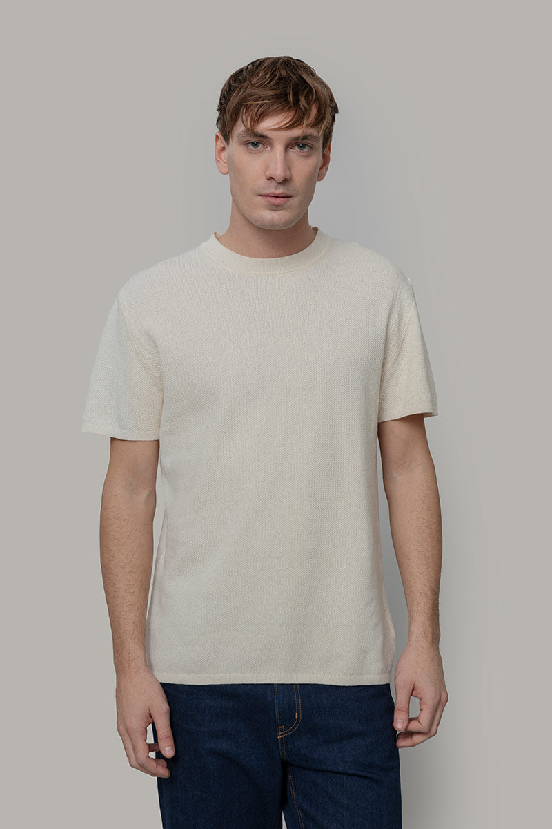 T-Shirt Uomo Cotone Rigenerato Mattia Bianco