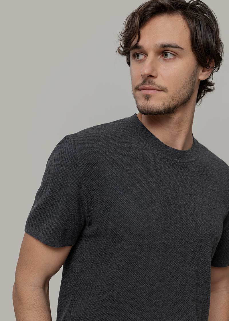 T-Shirt Uomo Cotone Rigenerato Mattia Nero