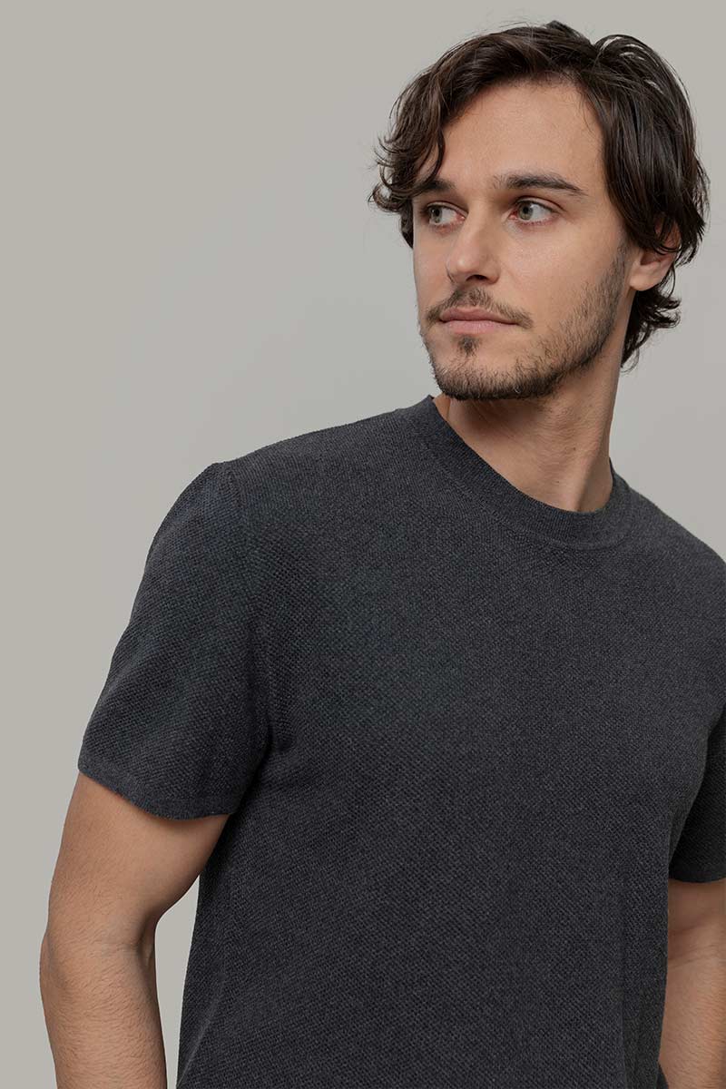 T-Shirt Uomo Cotone Rigenerato Mattia Nero