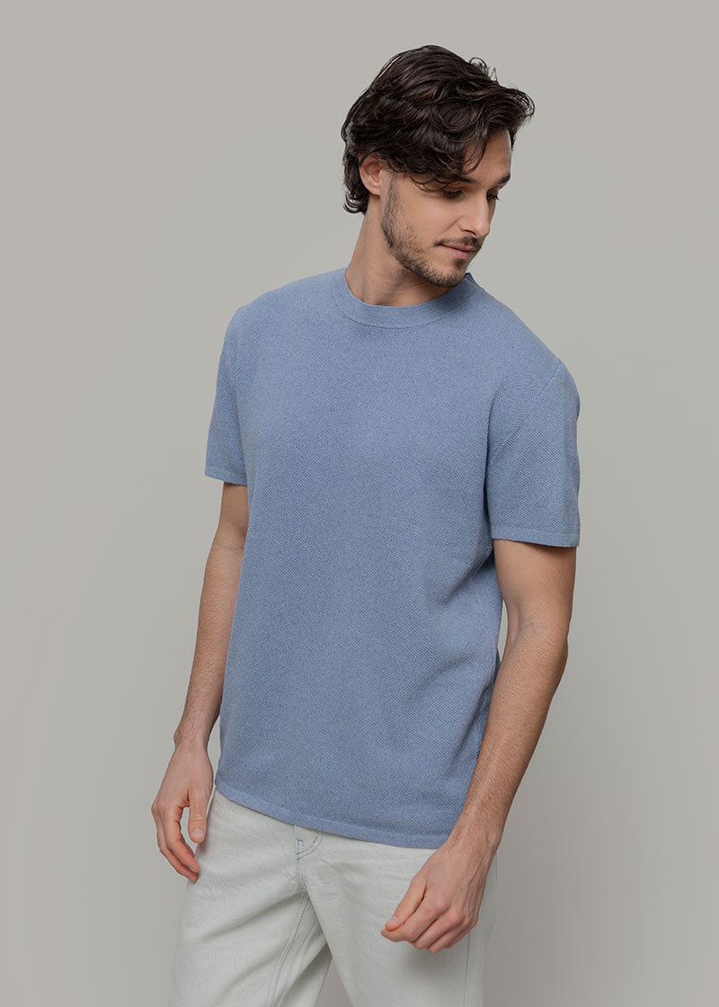 T-Shirt Uomo Cotone Rigenerato Mattia Blu