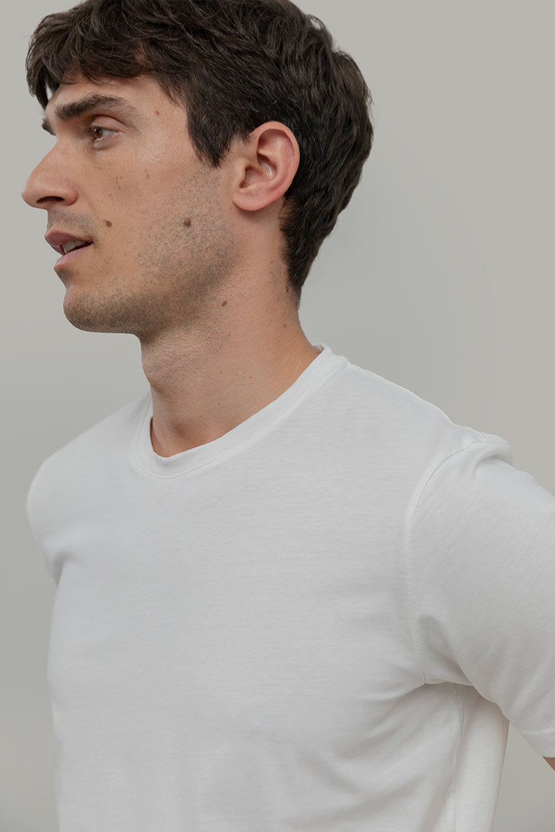 T-shirt Bianca Riciclata 100% Stracci Di Cotone Da Stracci Di - Foto 10