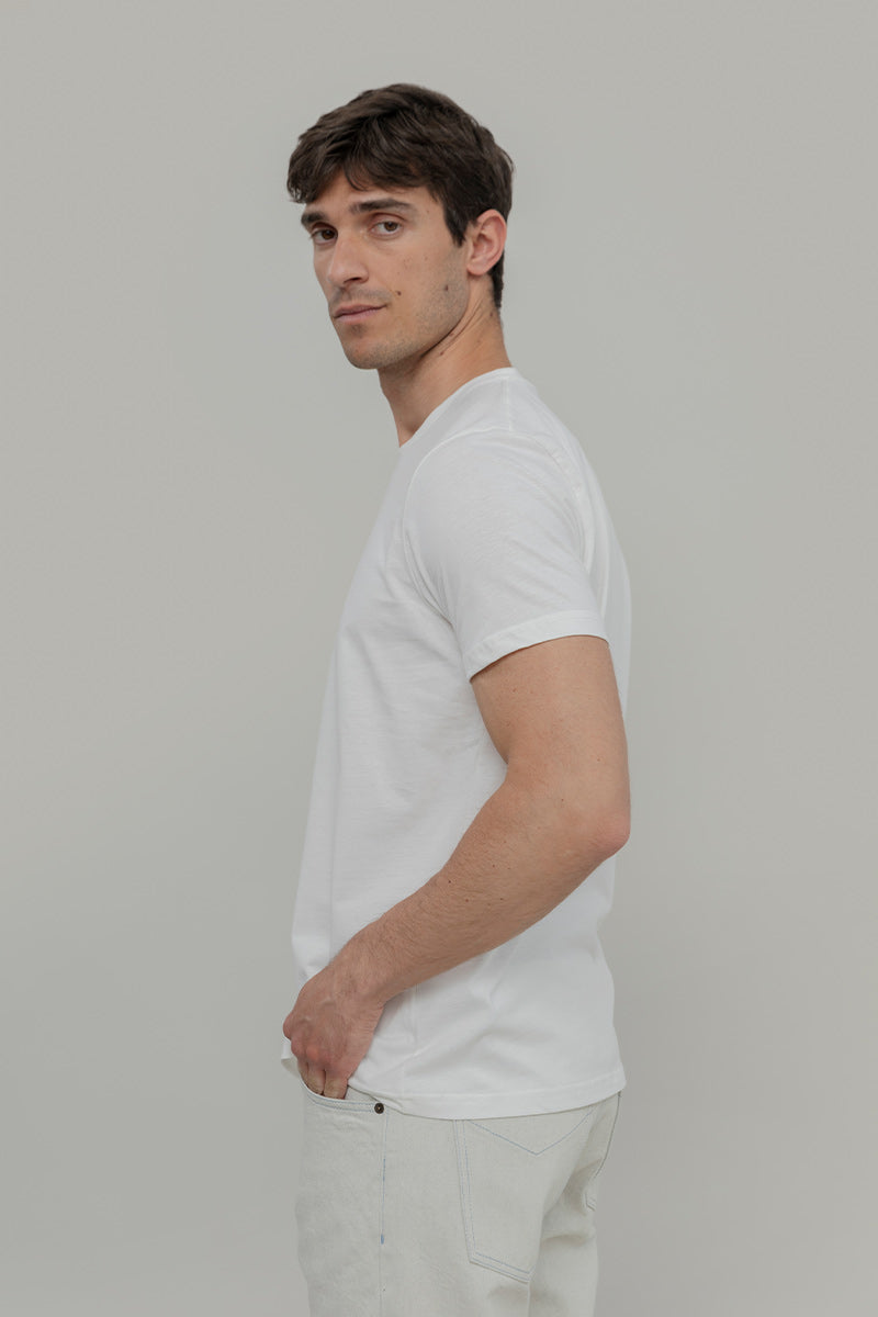 Bianco Latte | tshirt cotone organico e cotone rigenerato uomo
