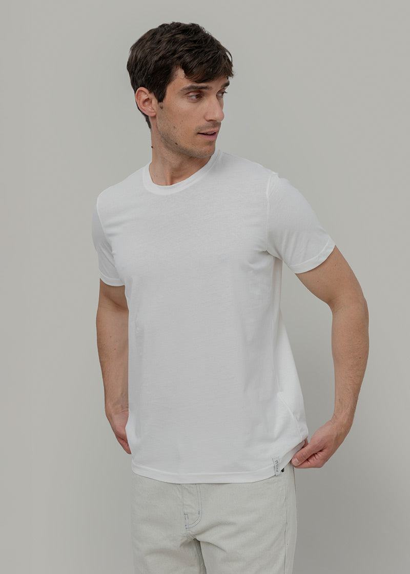 Bianco Latte | tshirt cotone organico e cotone rigenerato uomo