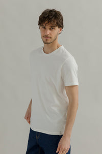 t shirt uomo cotone organico e cotone rigenerato bianca - Elio