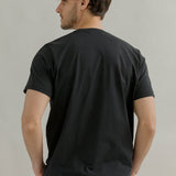 t shirt uomo cotone organico e cotone rigenerato Elio - Nero Corvino