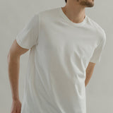 t shirt uomo cotone organico e cotone rigenerato bianca - Elio