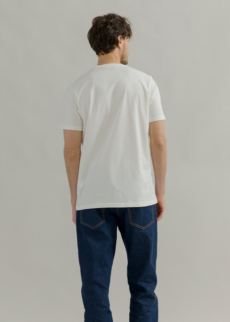t shirt uomo cotone organico e cotone rigenerato bianca - Elio