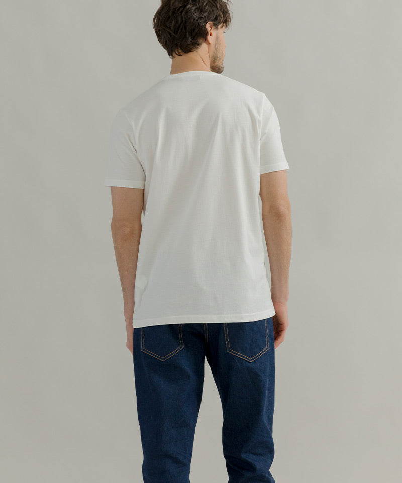 t shirt uomo cotone organico e cotone rigenerato bianca - Elio