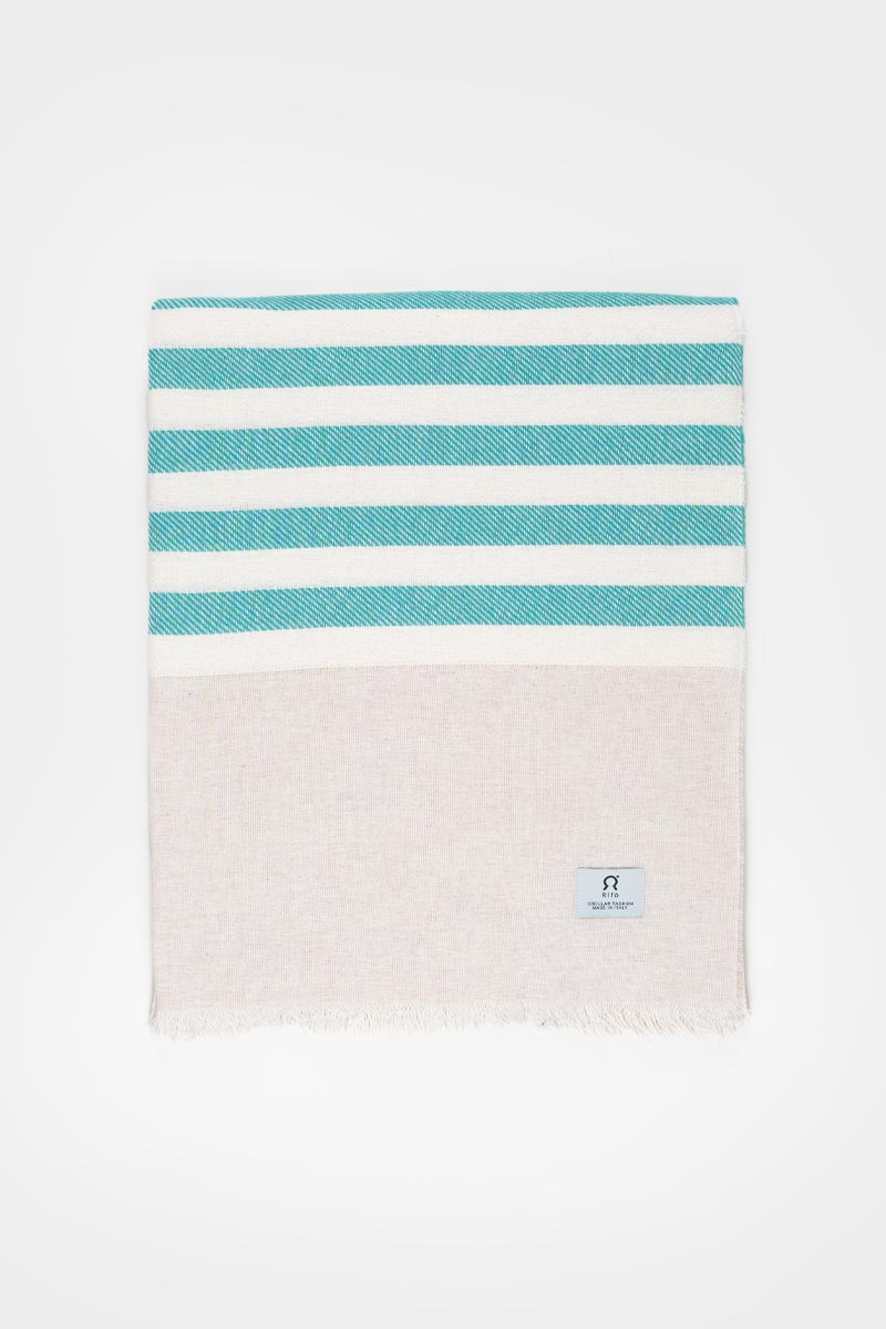 Telo Mare Cotone Rigenerato a righe Aurora - Rifò Lab Moda circolare made in Italy