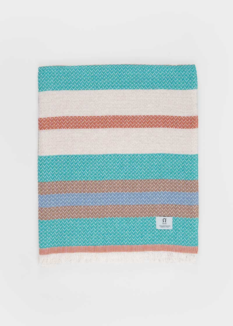 Telo Mare Cotone Rigenerato Blu Libeccio  - Rifò Lab Moda circolare made in Italy