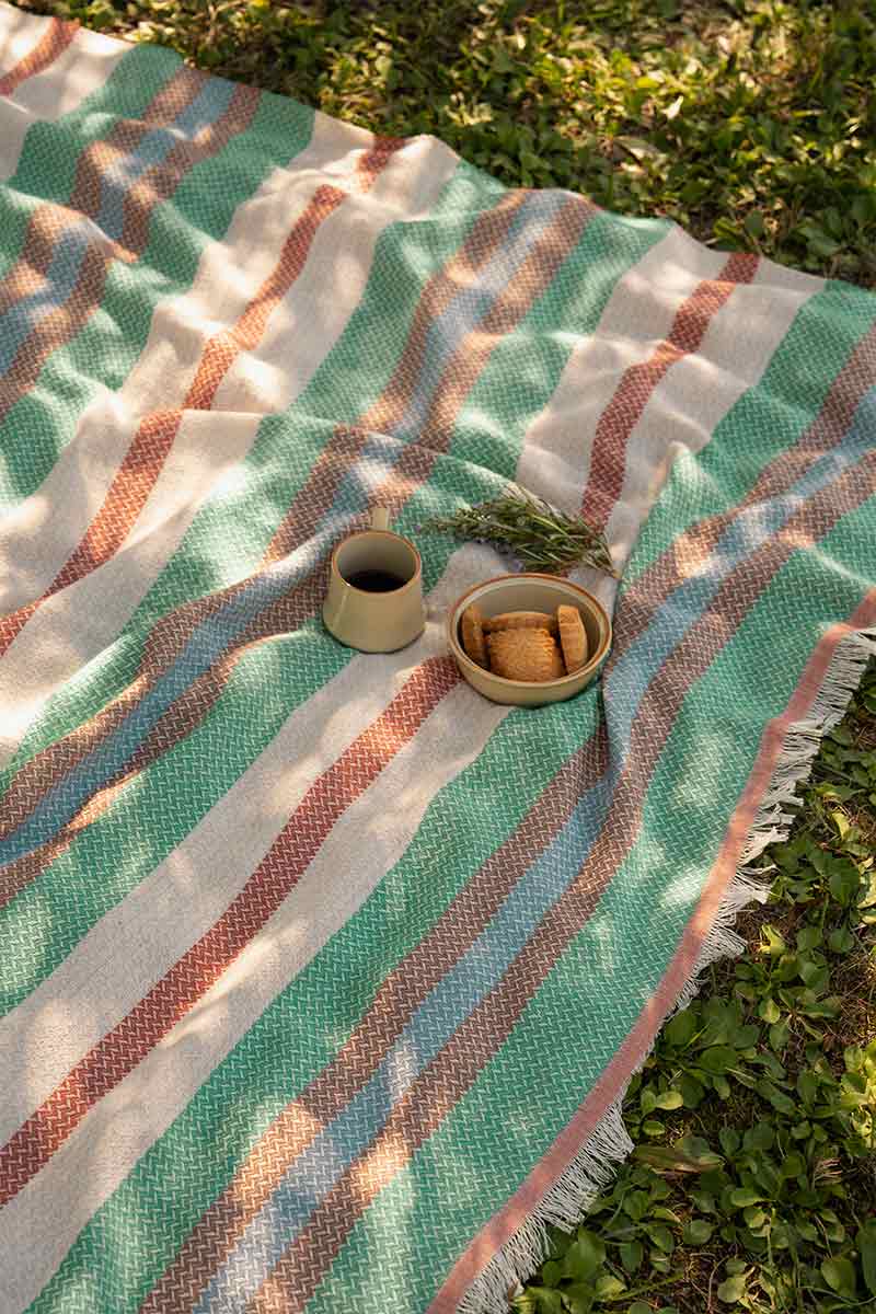 Telo Mare Cotone Rigenerato Blu Libeccio  - Rifò Lab Moda circolare made in Italy