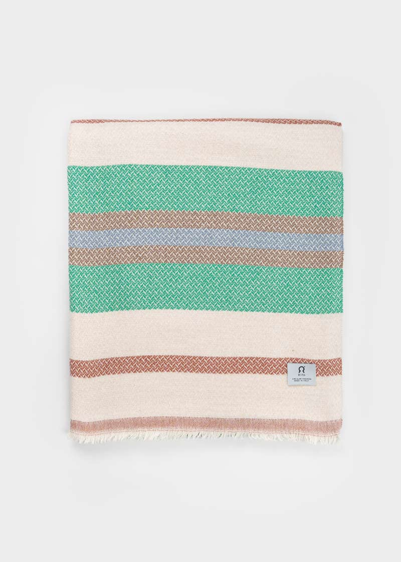 Telo Mare Cotone Rigenerato Blu Libeccio  - Rifò Lab Moda circolare made in Italy