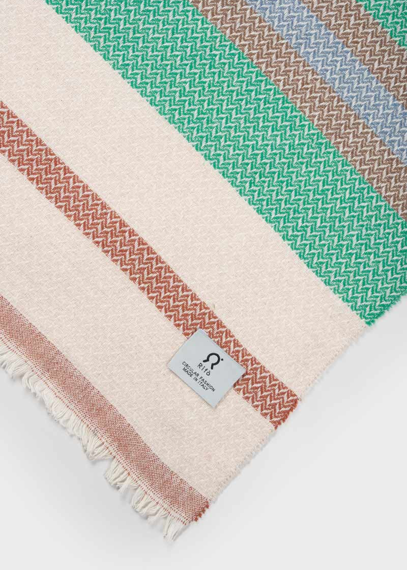 Telo Mare Cotone Rigenerato Blu Libeccio  - Rifò Lab Moda circolare made in Italy