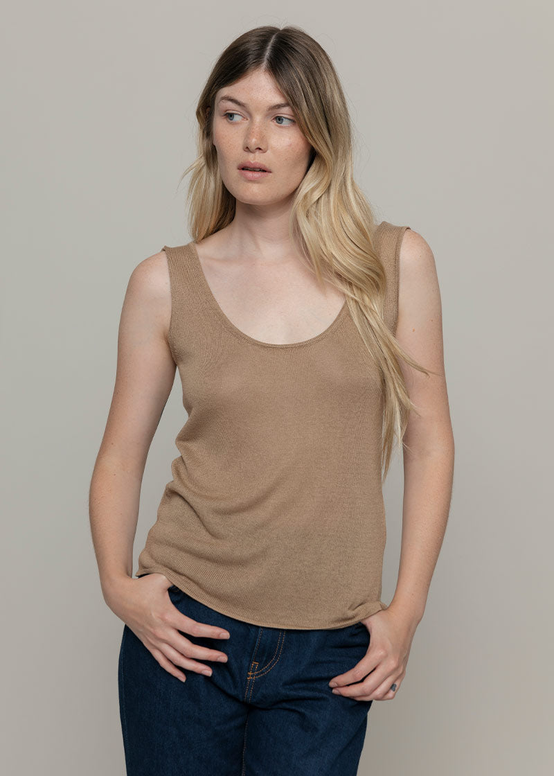 Top Viscosa Donna Valeria Beige