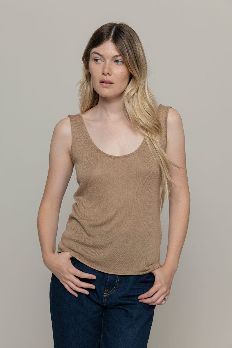 Top Viscosa Donna Valeria Beige