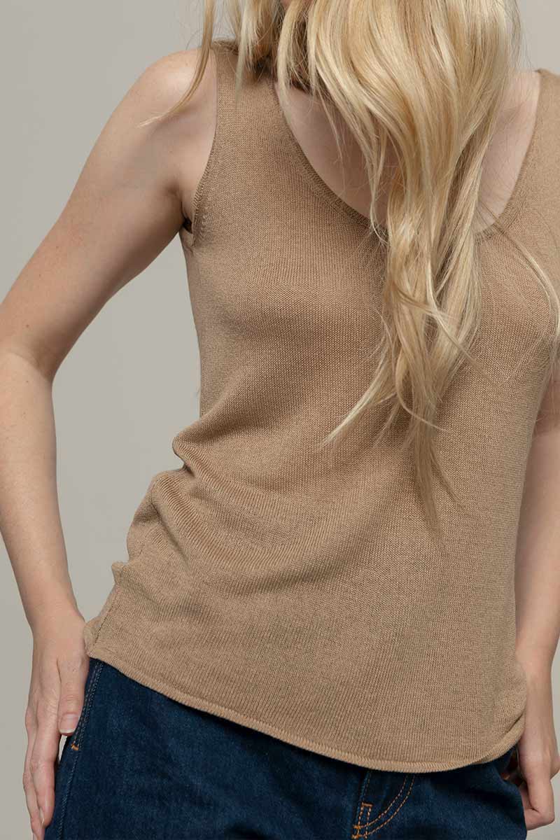 Top Viscosa Donna Valeria Beige