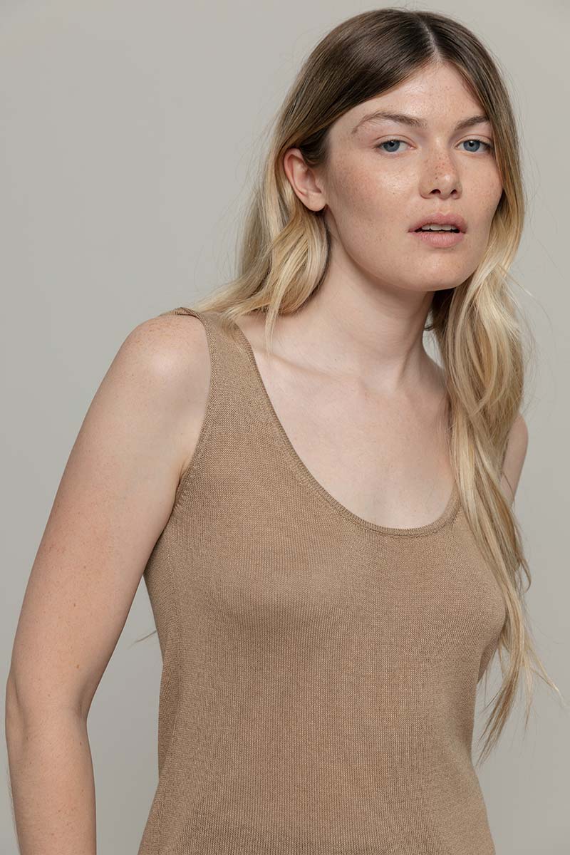 Top Viscosa Donna Valeria Beige