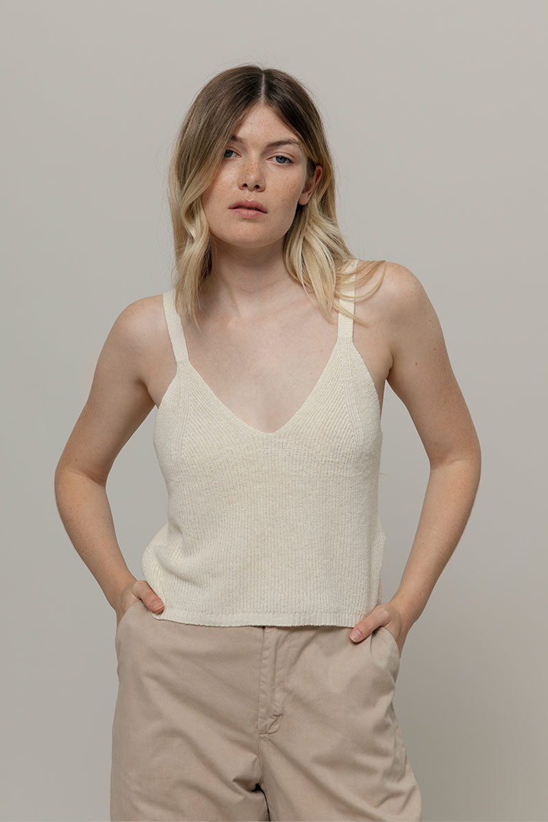 Top in Seta Donna Bianco Grace - Rifò