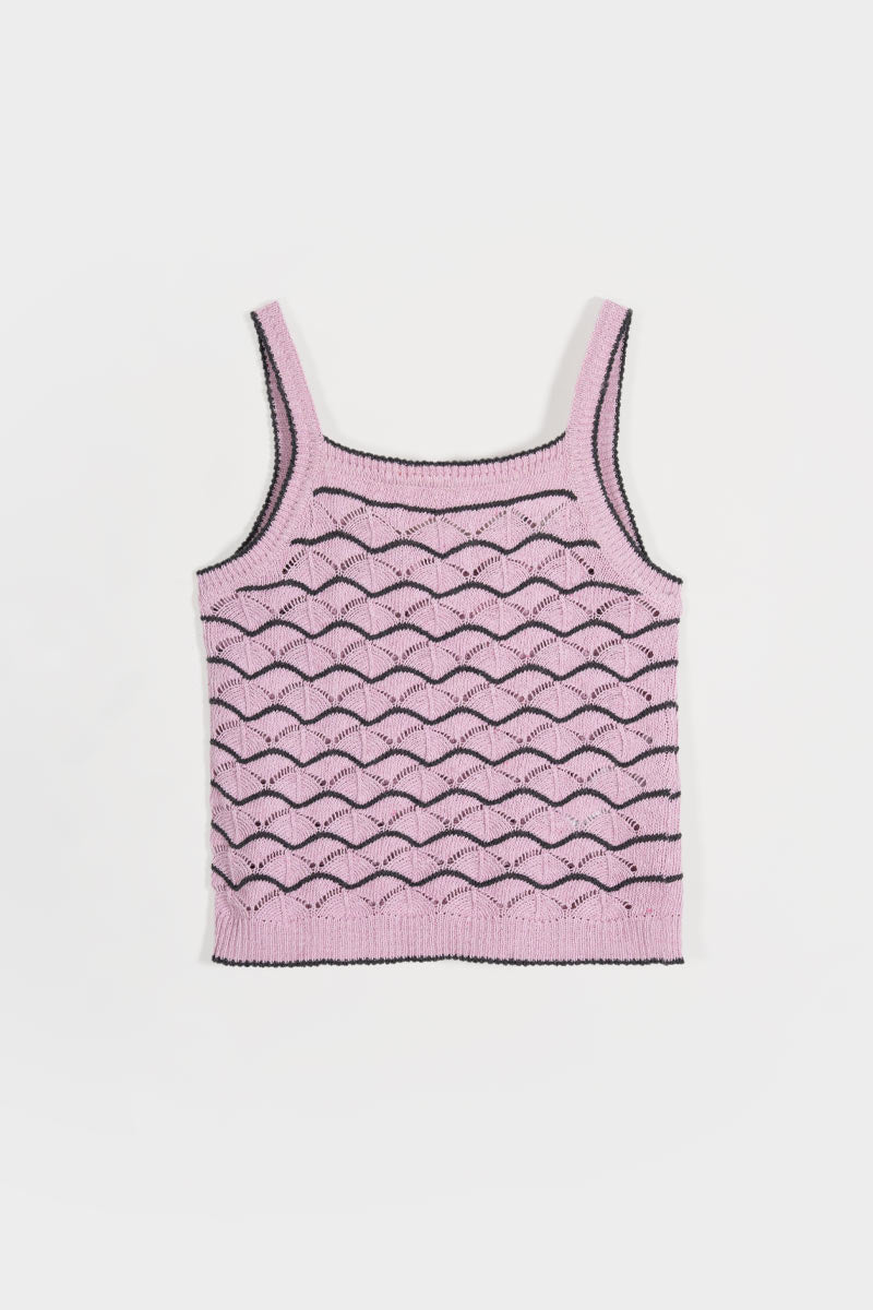 Tank Top Donna Cotone in Maglia Perla - Rifò