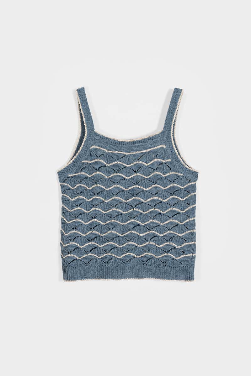 Tank Top Donna Cotone in Maglia Perla - Rifò