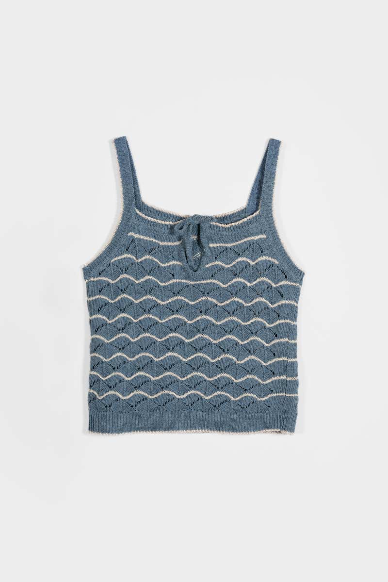 Tank Top Donna Cotone in Maglia Perla - Rifò