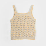 Tank Top Donna Cotone in Maglia Biege Perla - Rifò