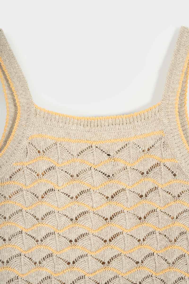Tank Top Donna Cotone in Maglia Biege Perla - Rifò