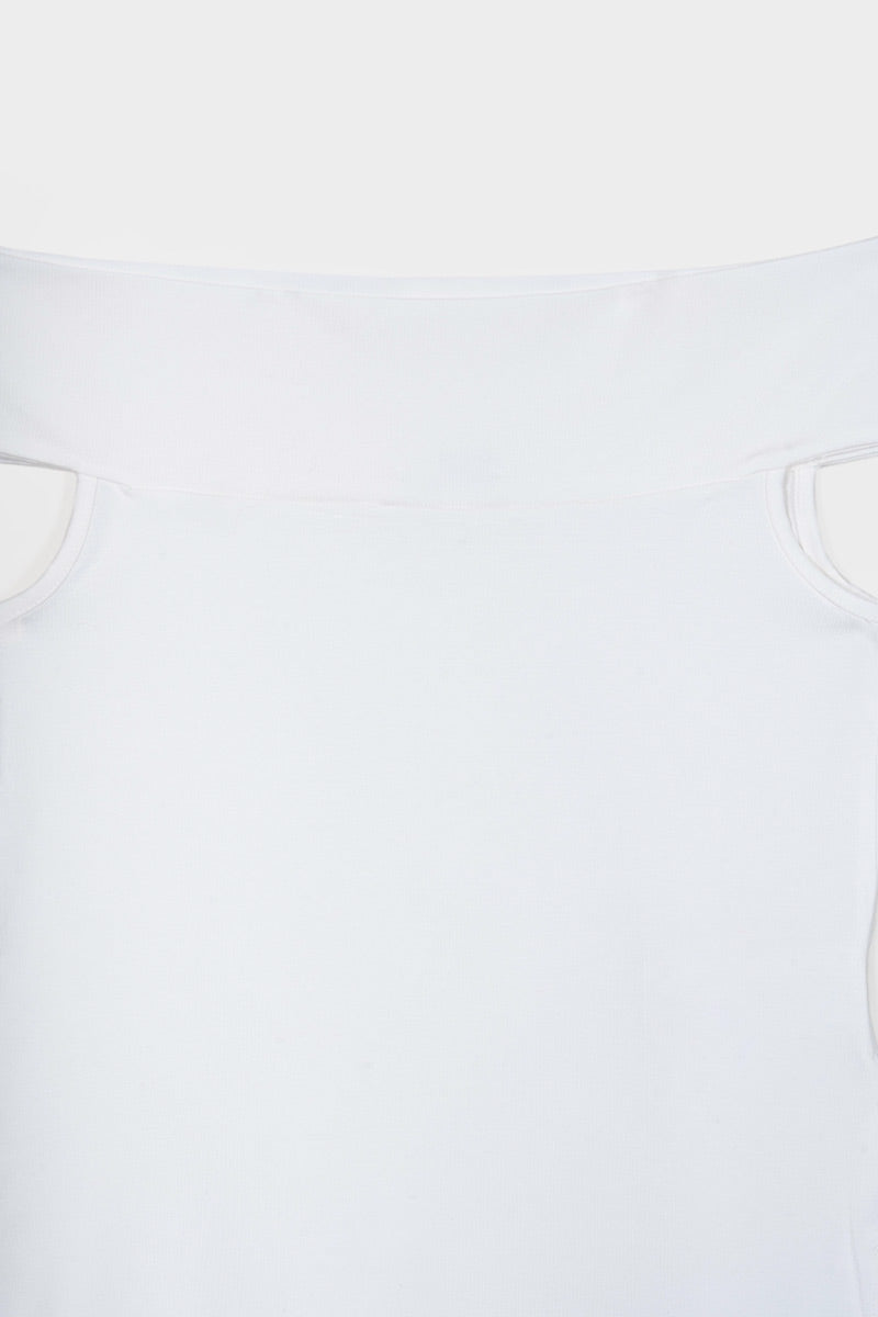 Top Spalle Scoperte Donna Viscosa Bianco Rosalia - Rifò Lab Moda circolare made in Italy