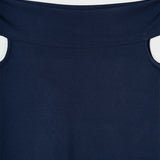 Top Spalle Scoperte Scollo Bardot Viscosa Blu Rosalia - Rifò Lab Moda circolare made in Italy