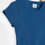 Blu Mare | Tshirt costina cotone rigenerato