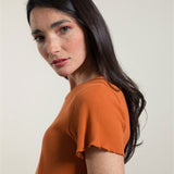 Arancio Argilla | Tshirt costina cotone rigenerato