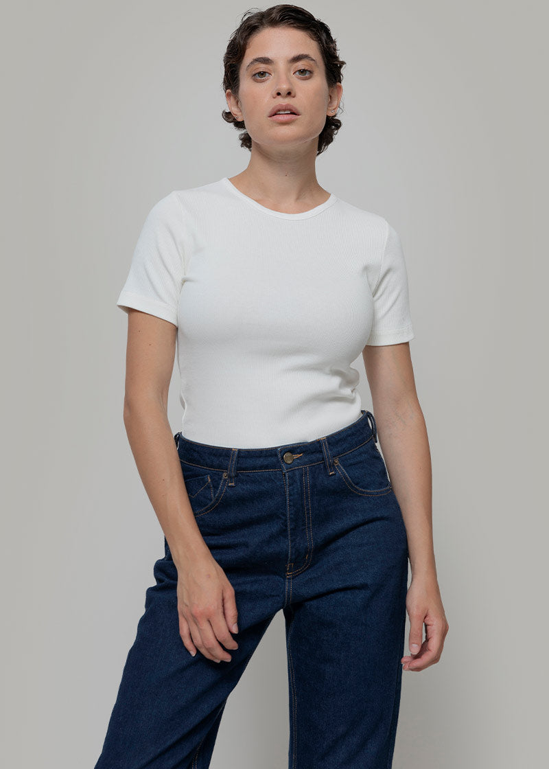 Bianco Latte | Maglietta a Maniche Corte Donna Cotone Rigenerato Ilaria