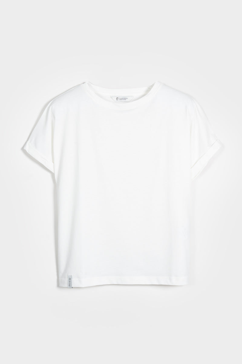 T-Shirt Donna Cotone Rigenerato Cris Bianco