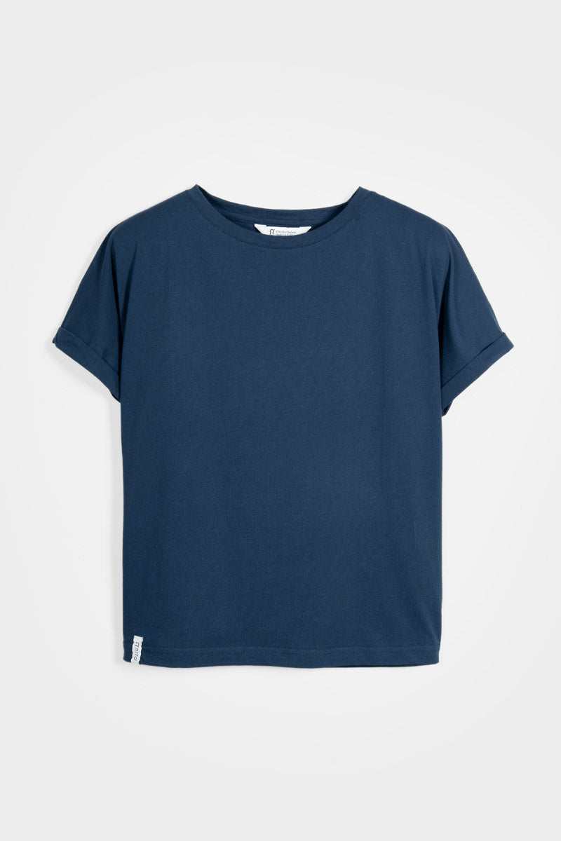 T-Shirt Donna Cotone Rigenerato Cris Blu