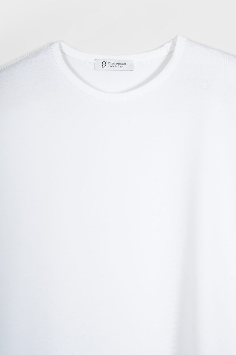 T Shirt Oversize Donna Bianca Viscosa Sienna - Rifò Lab Moda circolare made in Italy