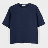 T Shirt Oversize Donna Blu Viscosa Sienna - Rifò Lab Moda circolare made in Italy