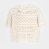 T-shirt in Maglia Traforata Cotone Donna Neda  - Rifò Lab Moda circolare made in Italy