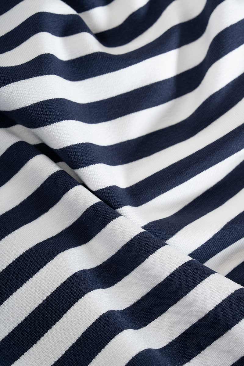 Top Spalle Scoperte Donna Viscosa a Righe con Scollo alla Bardot Rosalia - Rifò Lab Moda circolare made in Italy