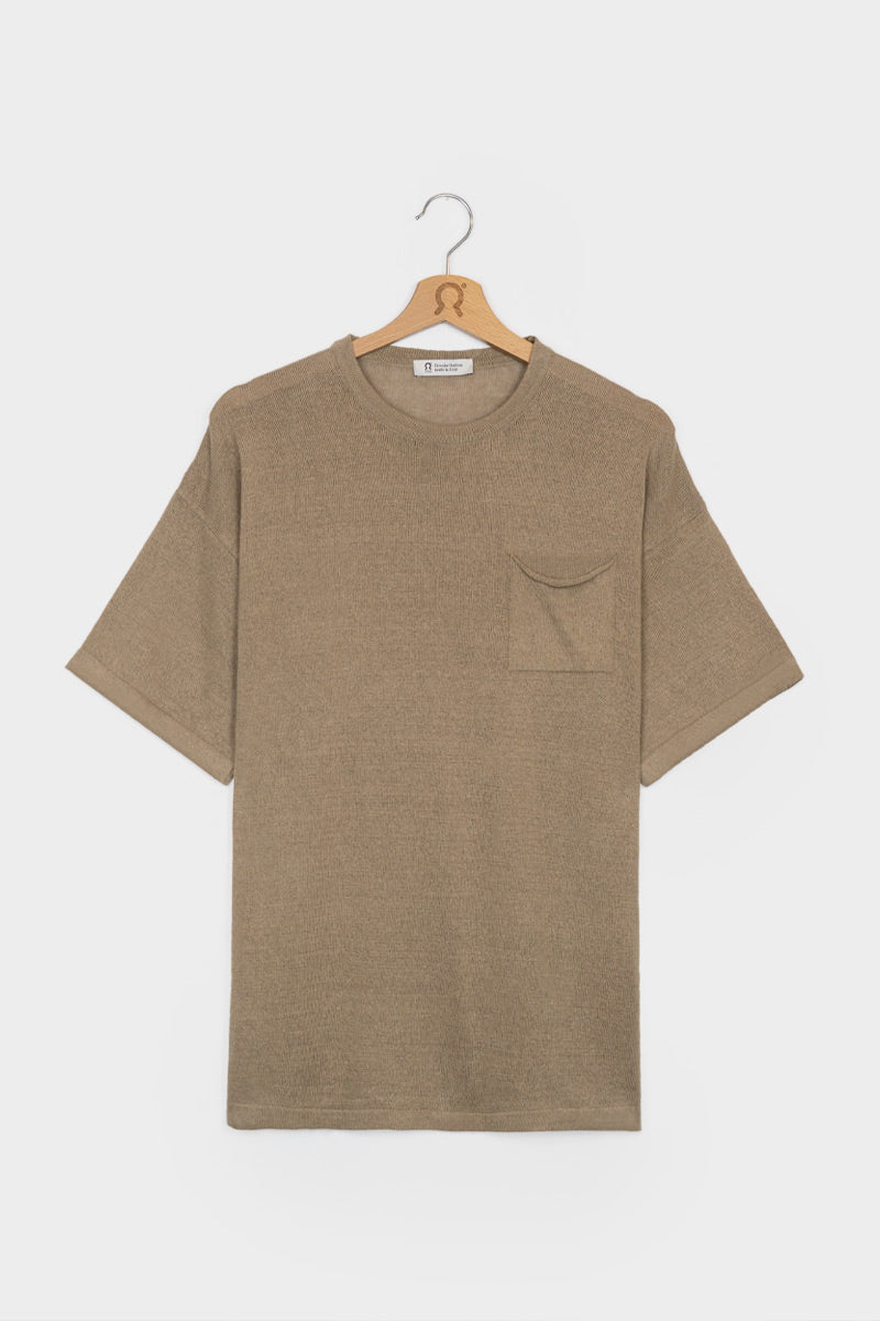 Beige Sabbia | T-shirt Lino Riciclato Uomo Matteo