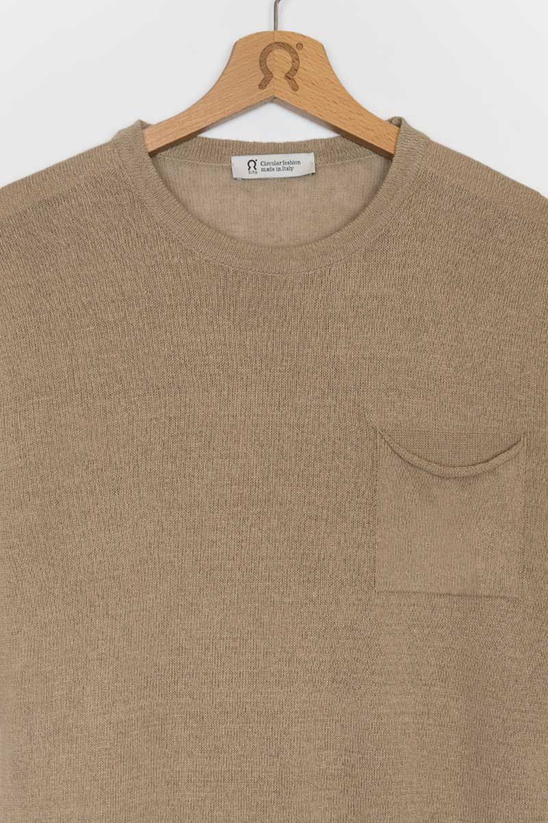 Beige Sabbia | T-shirt Lino Riciclato Uomo Matteo