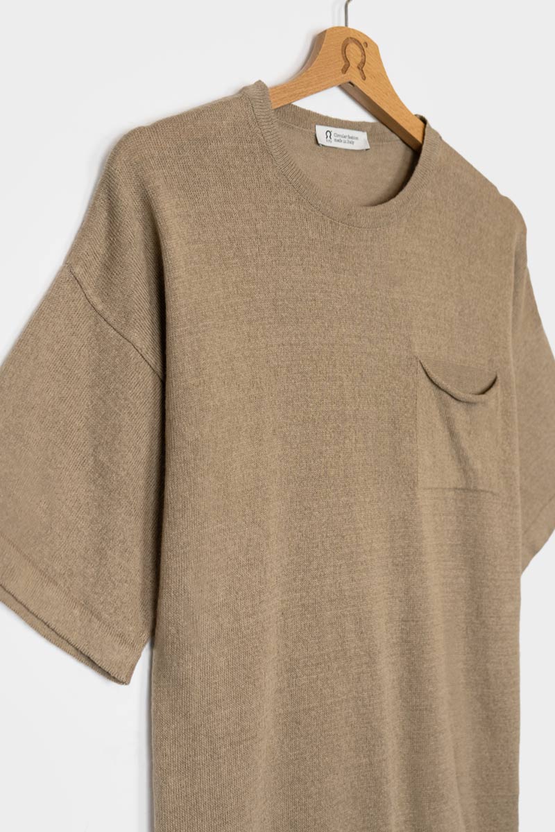 Beige Sabbia | T-shirt Lino Riciclato Uomo Matteo