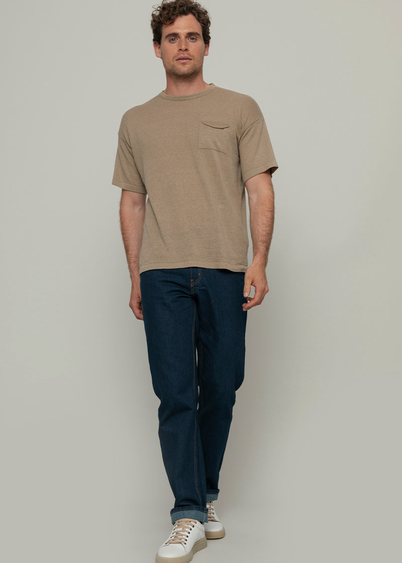 Beige Sabbia | T-shirt Lino Riciclato Uomo Matteo