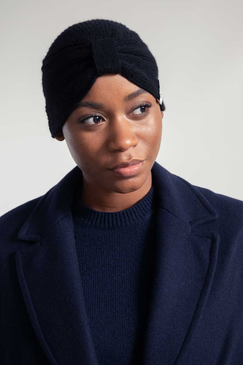 Turbante Donna Cashmere Rigenerato Amira Nero