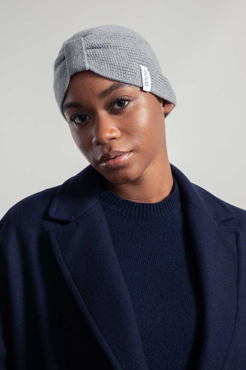 Turbante Donna Cashmere Rigenerato Amira Grigio