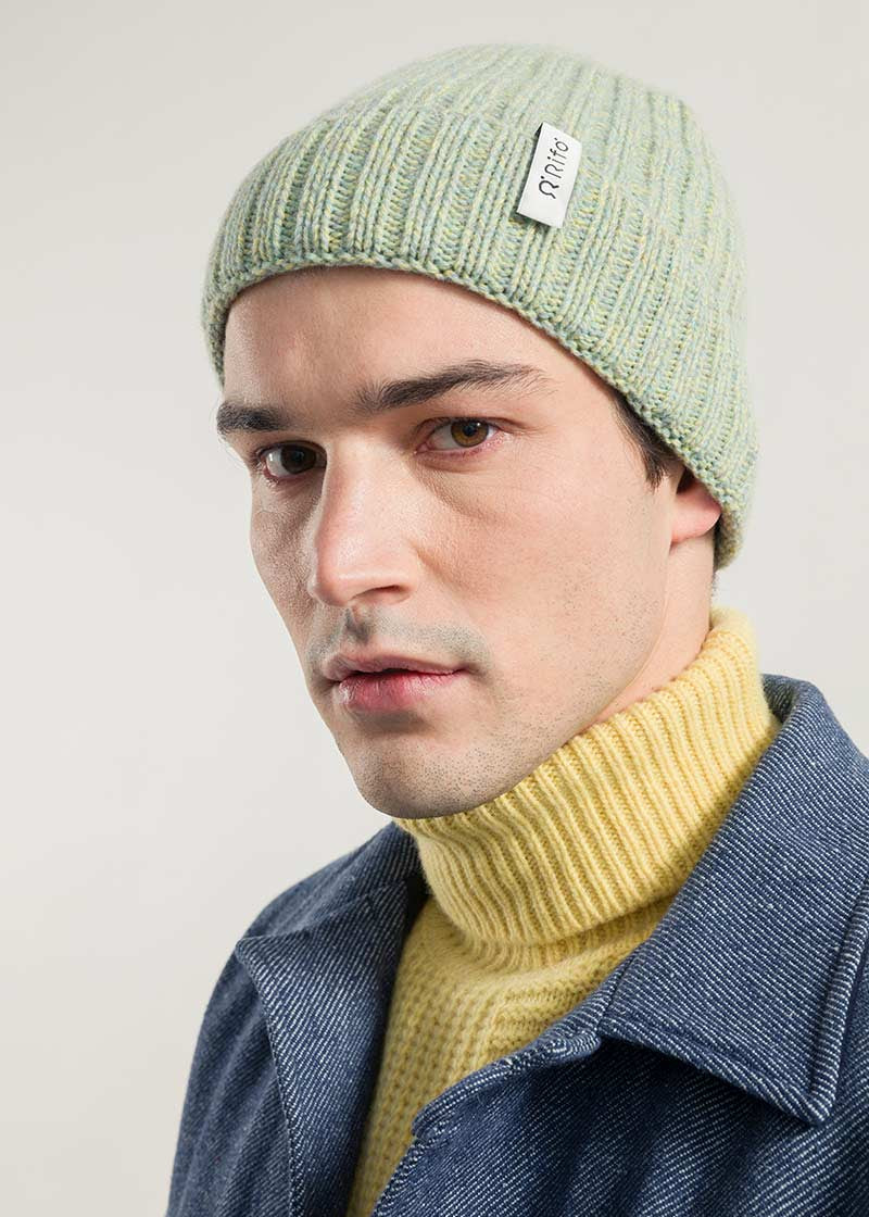 Chanteclaire Verde Celadon | Cappellino cashmere rigenerato chanteclaire