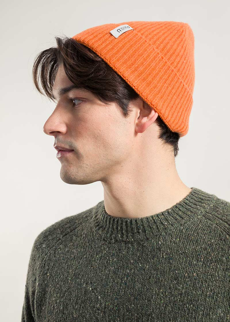 Arancio Becco D'oca | Cappello cashmere rigenerato