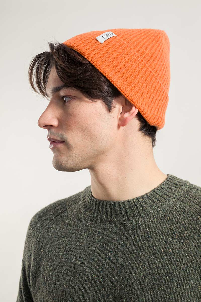 Arancio Becco D'oca | Cappello cashmere rigenerato